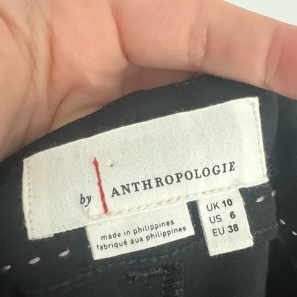 Anthropologie Colette Black Wide Leg High Rise Pants Crop Women's Size 6 - Picture 4 of 5